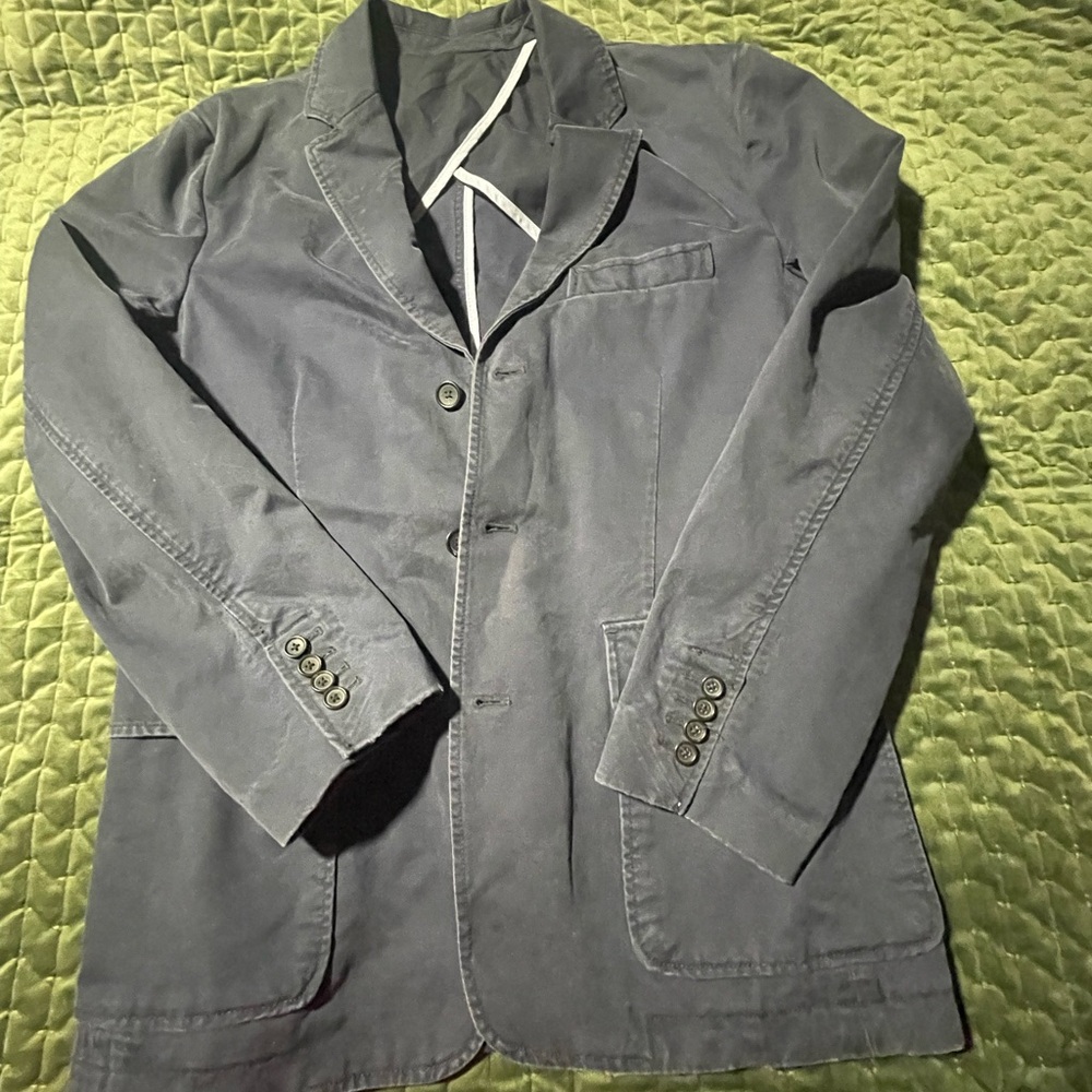 J. Crew Navy Men’s Blazer 3 Button 100% Cotton Size Medium‎